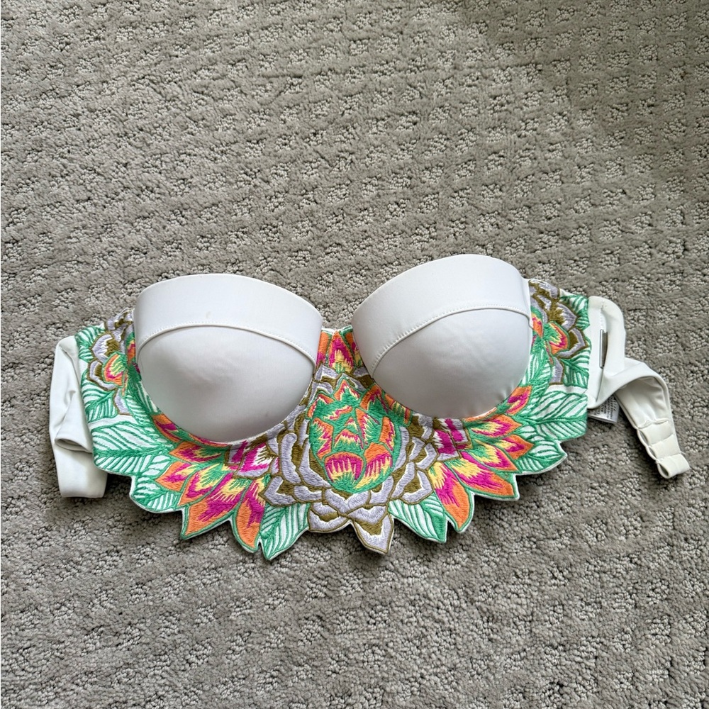 Mara Hoffman white bikini top